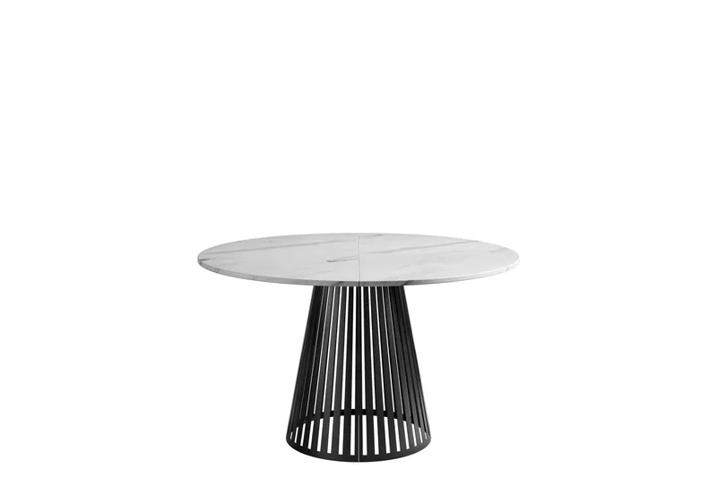 Beylen Matbord 120 cm Rund - Vit/Svart (Art.nr 3116553) — Vit/Svart