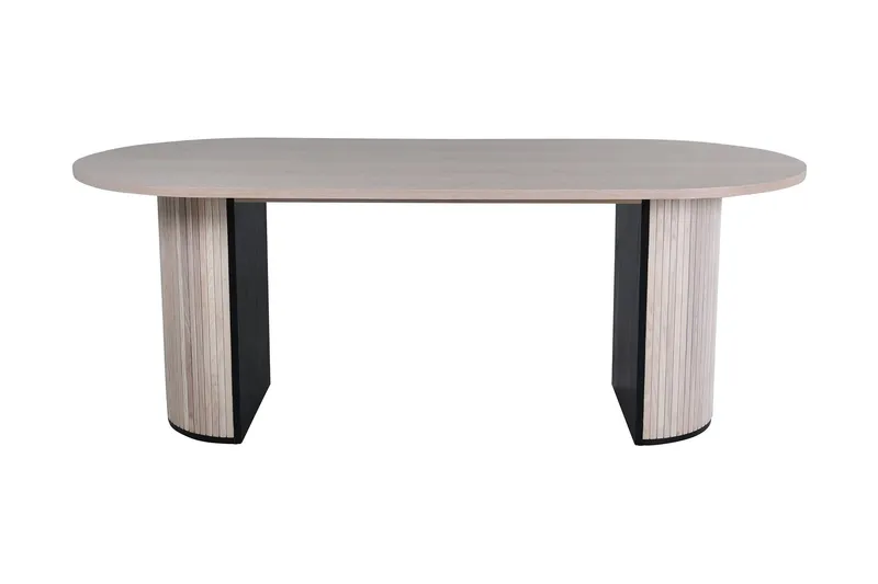 Bianca Matbord 200 cm Ovalt - Beige — Venture Home
