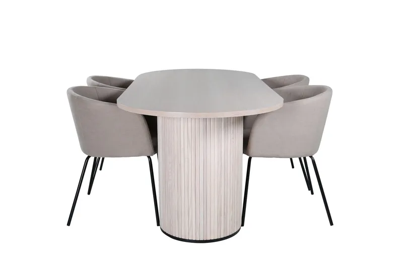 Bianca Matgrupp 200 cm Oval med 4 Berit stolar - Beige (Art.nr 3059870) — Venture Home