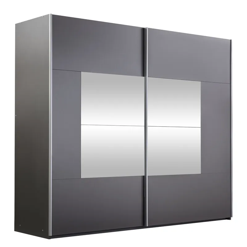 Binche Garderob med Spegel 250x215 cm - Grå — Grå