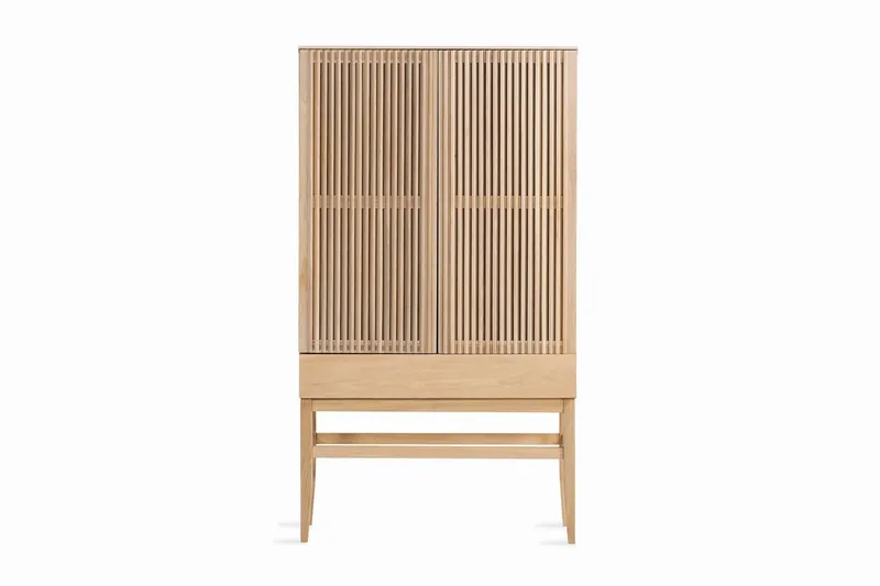 Birino Vitrinskåp 40 cm djup 95 cm bred 170 cm hög Ljust Trä Ek - Beige — Beige