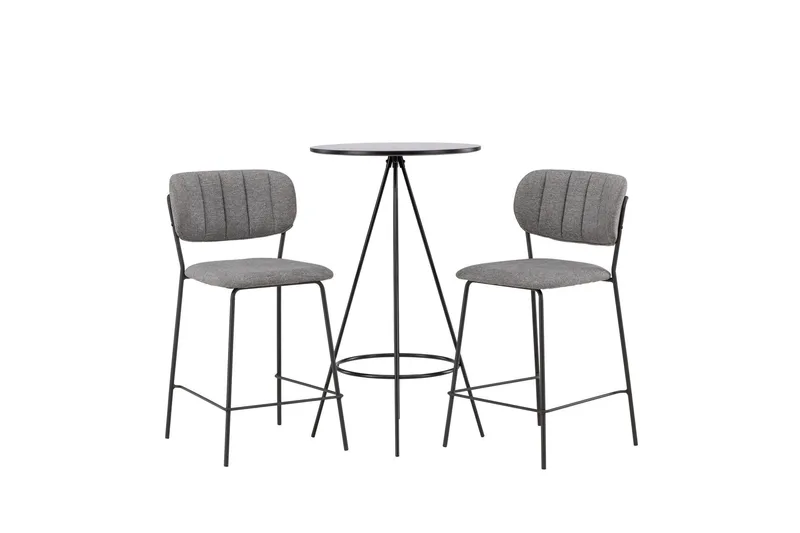 Bistro Matgrupp 60 cm Rund med 2 Bell stolar - Svart — Venture Home