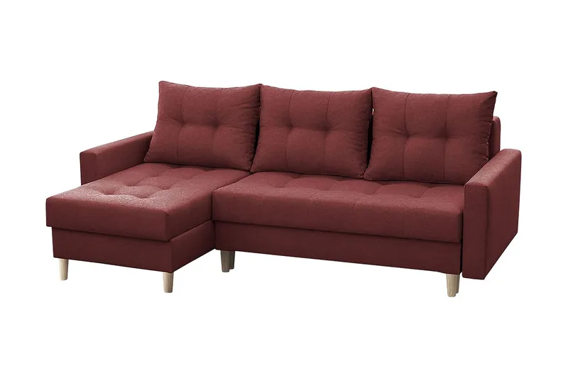 Bodo Divanbäddsoffa 222x140x90 cm - Röd — Röd