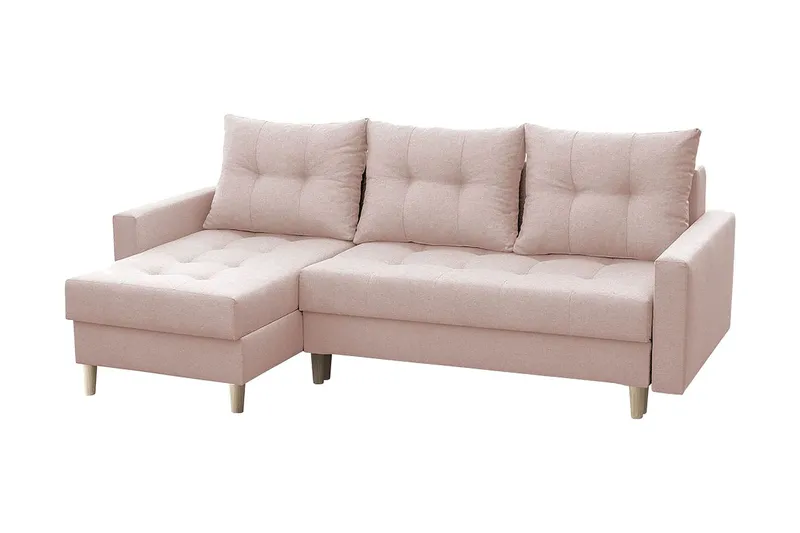 Bodo Divanbäddsoffa 222x140x90 cm - Rosa — Rosa