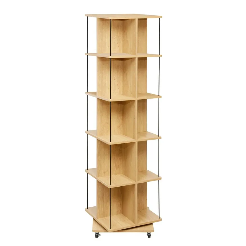 Bokhylla Ferdie Swivel 45x45x176 cm - ask/svart — ask/svart