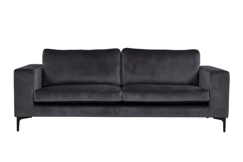 Bolero Sammetssoffa 3-sits - Mörkgrå — Venture Home