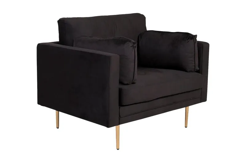 Boom Sammetssfåtölj - Svart (Art.nr 1375286) — Venture Home