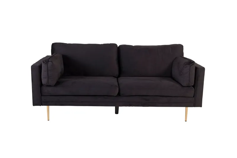 Boom Sammetssoffa 3-sits - Svart — Venture Home