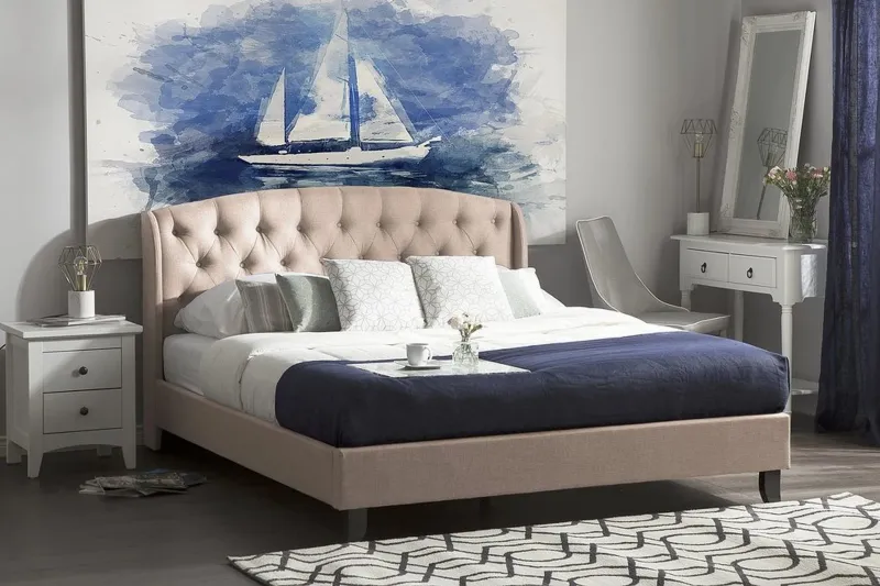 Bordeaux Sängram 140x200 cm - Beige — Bedly