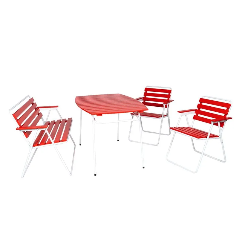 Bordsgruppset Varax Retro 403 + 2 st 305 + 302 Vit/Röd - Vit/Röd — Varax