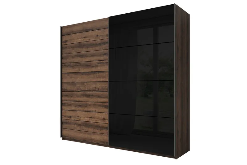 Bovera Garderob 61x200 cm - Teak/Svart — Teak/Svart
