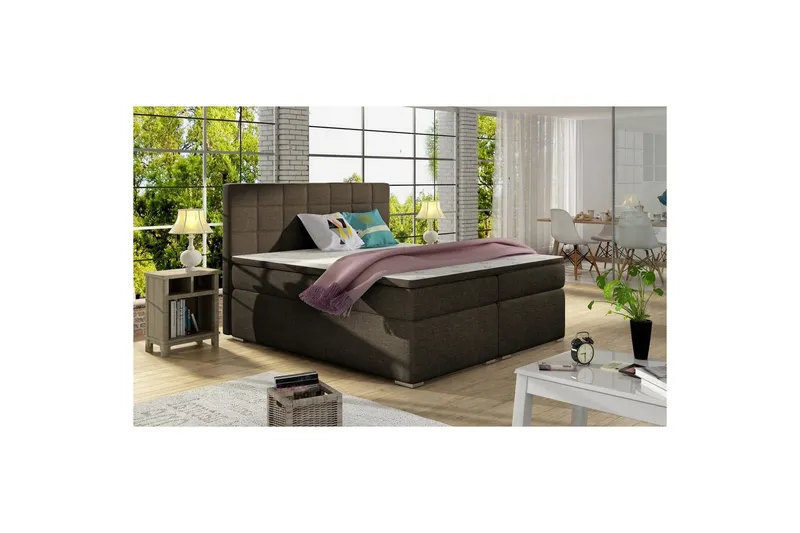 Box Spring Eltap Alice - 140x200 cm, Sawana 26, Mörkbrun — 140x200 cm, Sawana 26, Mörkbrun