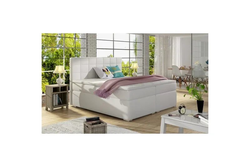 Box Spring Eltap Alice - 140x200 cm, Soft 17, Vit — 140x200 cm, Soft 17, Vit