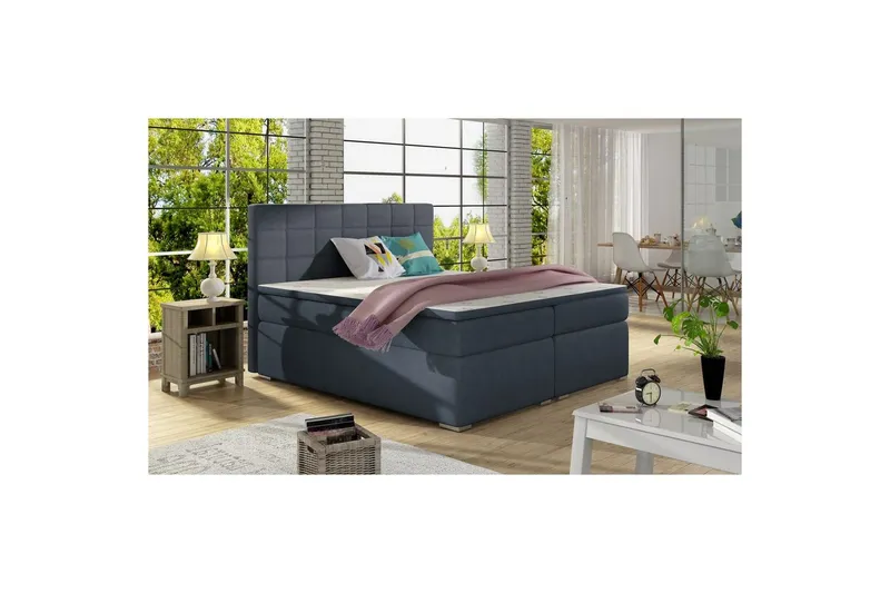 Box Spring Eltap Alice - 160x200 cm, Soro 76, Blå — 160x200 cm, Soro 76, Blå