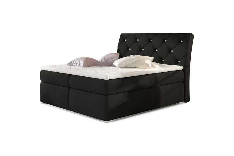Box Spring Eltap Balvin - 140x200 cm, Sawana 14, Svart — 140x200 cm, Sawana 14, Svart