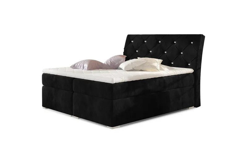 Box Spring Eltap Balvin - 180x200 cm, Kronos 07, Svart — 180x200 cm, Kronos 07, Svart