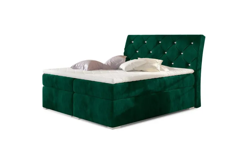 Box Spring Eltap Balvin - 180x200 cm, Kronos 19, Mörkgrön — 180x200 cm, Kronos 19, Mörkgrön