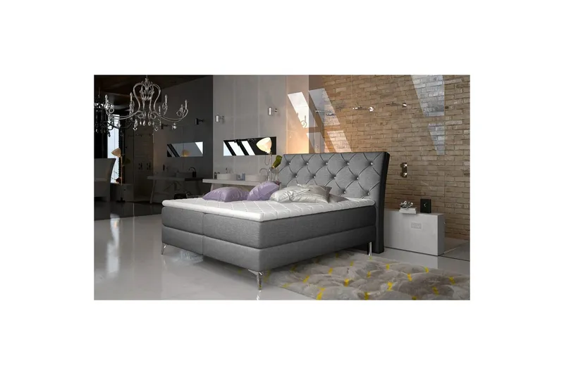 Boxfjäder Eltap Adel - 160x200 cm, Sawana 05, Grå — 160x200 cm, Sawana 05, Grå