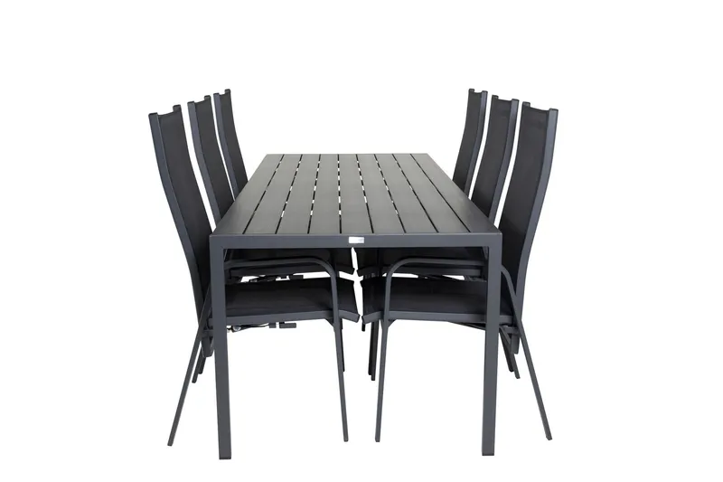 Break Matgrupp Utomhus inkl 6 Copacabana Karmstolar Utomhus - Polywood/Svart — Venture Home