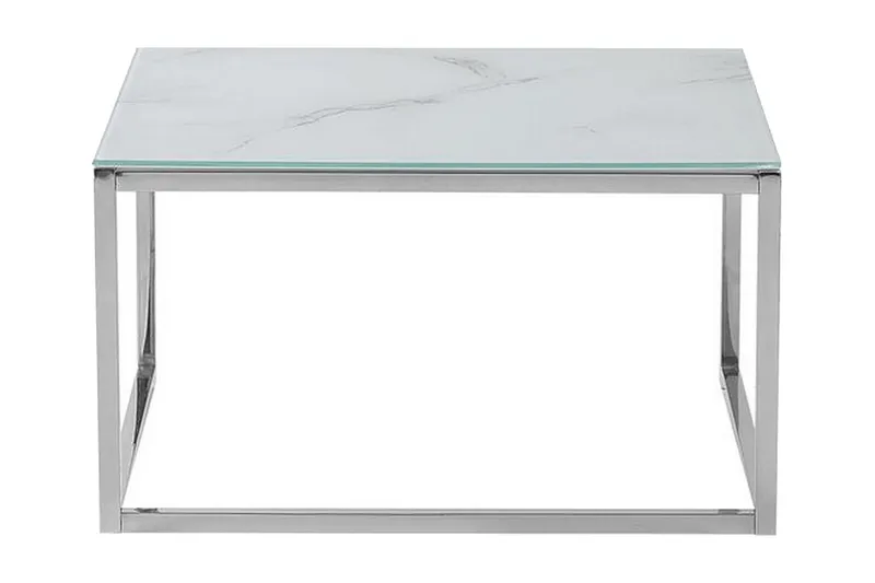 Breasa Satsbord 60 cm Marmormönster - Vit/Silver — Vit/Silver