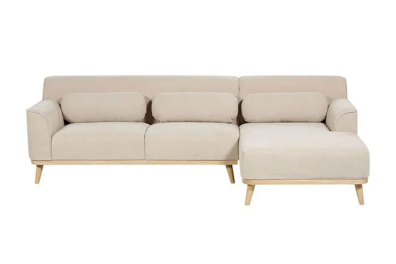 Bree Hörnsoffa 3-sits - Beige/Ljust trä (Art.nr 3069923) — Beige/Ljust trä