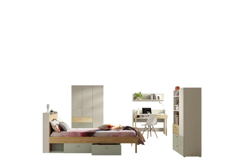 Buhan Möbelset För Sovrum - Beige/Brun (Art.nr 3079030) — Beige/Brun