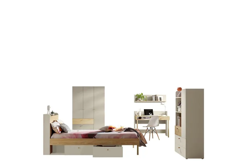 Buhan Möbelset För Sovrum - Beige/Brun (Art.nr 3079031) — Beige/Brun