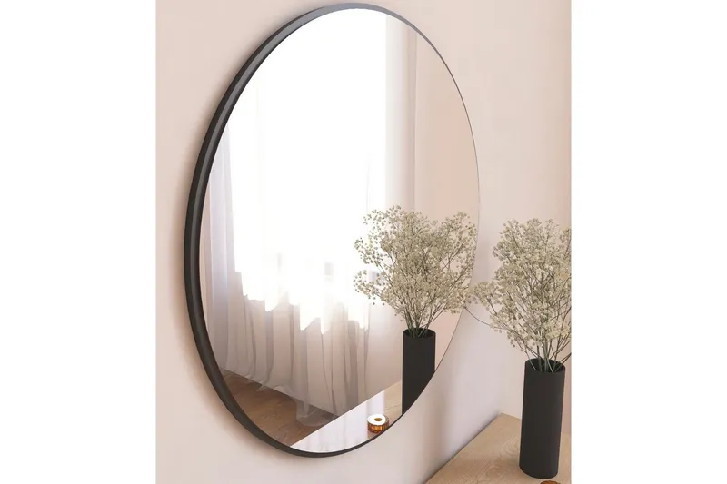 Buhem Spegel 60 cm Rund - Svart — Svart