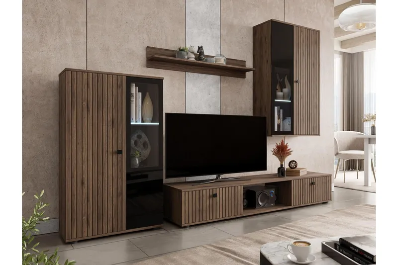 Bunta Tv-möbelset - Vit/Rosa — Vit/Rosa