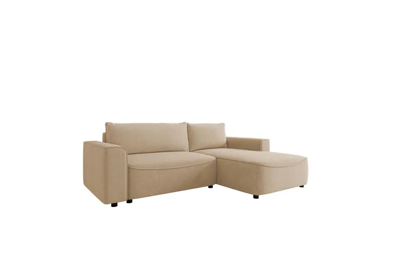 Burketown Bäddsoffa med Divan 3-sits i Sammet - Beige (Art.nr 3079563) — Beige