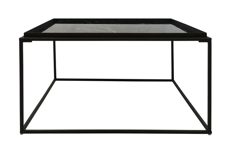 Burwick Soffbord 80 cm Marmormönster Kvadratisk - Svart — Concept 55