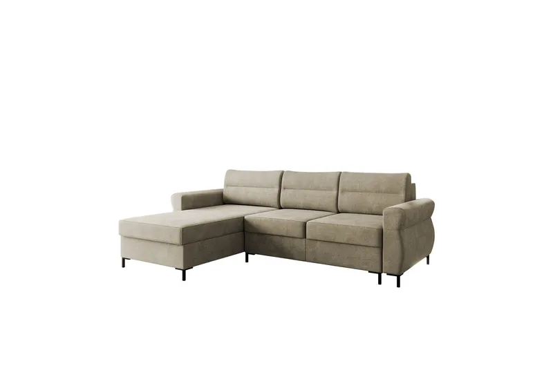 Busness Bäddsoffa med Divan 3-sits i Plysch - Beige (Art.nr 3079538) — Beige