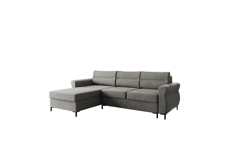 Busness Bäddsoffa med Divan 3-sits i Plysch - Grå (Art.nr 3079540) — Grå