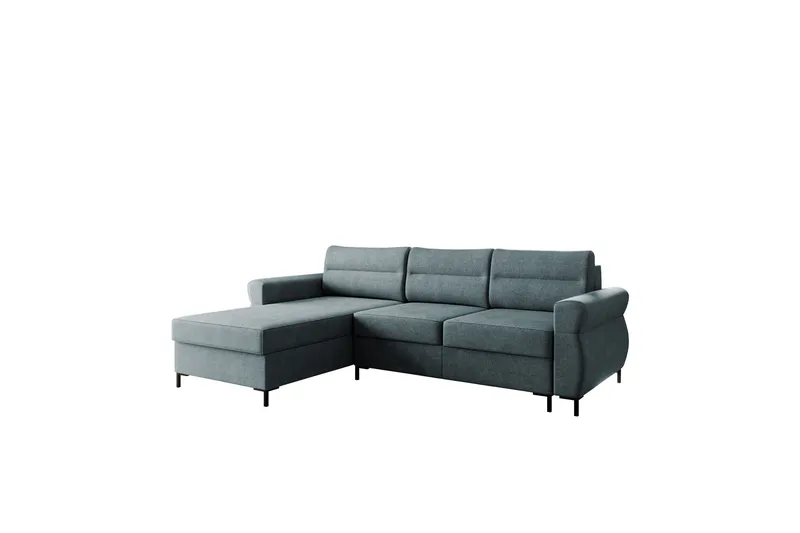Busness Bäddsoffa med Divan 3-sits i Plysch - Grå (Art.nr 3079541) — Grå