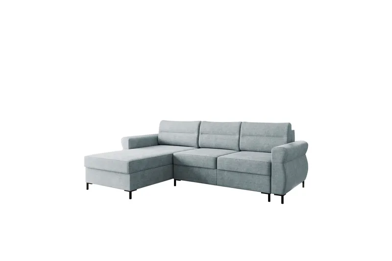 Busness Bäddsoffa med Divan 3-sits i Plysch - Grå (Art.nr 3079539) — Grå