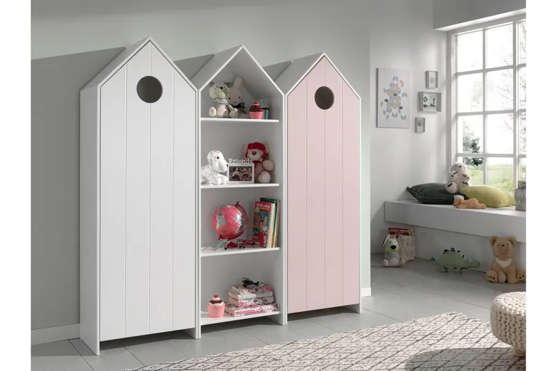 Bustorp Garderob- och hyllset - Vit/Rosa — Vit/Rosa