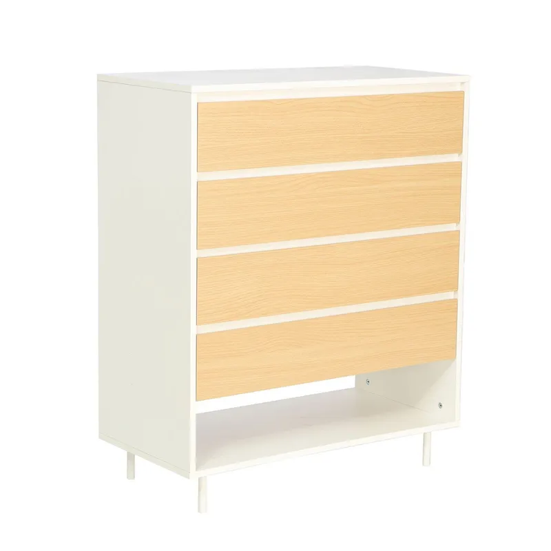 Byrå Herta 80x40x97 cm - vit/ljust trä — vit/ljust trä
