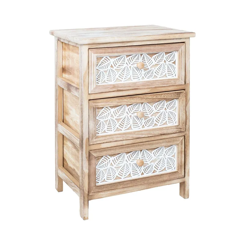 Byrå Kaseke med 3 förvaringsenheter 40x29x58 cm - naturlig — naturlig