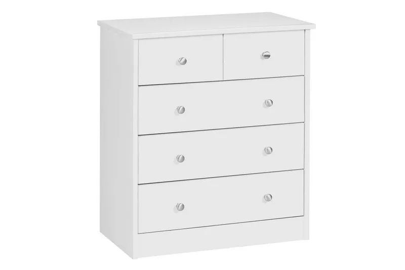 Byrå Wohnling med 5 lådor klassisk modern stil Vit - Vit — Wohnling