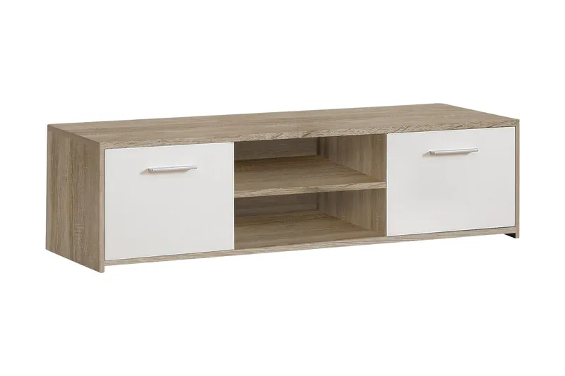 Cadgwith TV-Bänk 136 cm - Brun/Vit — Brun/Vit