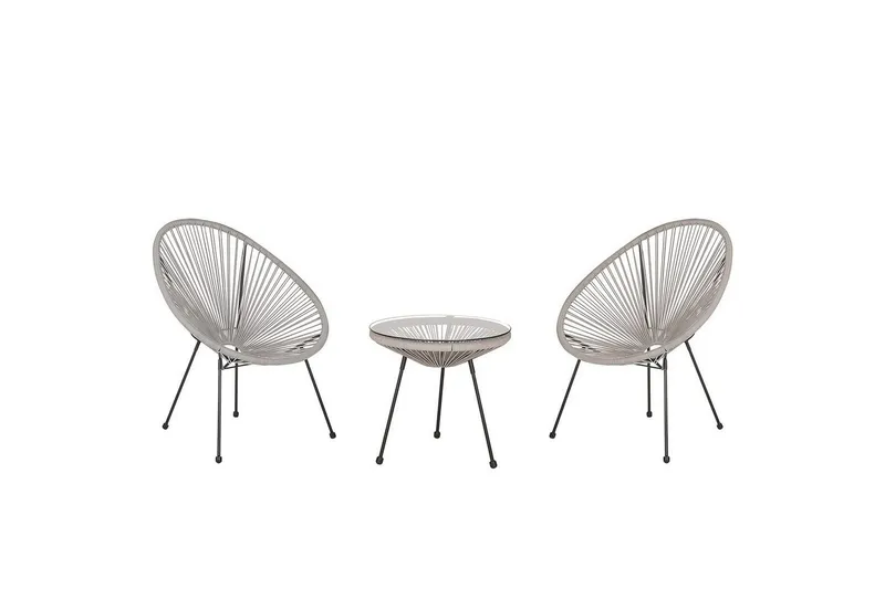Cafeset Acapulco II Ljusgrå/svart - Ljusgrå/svart — Ljusgrå/svart