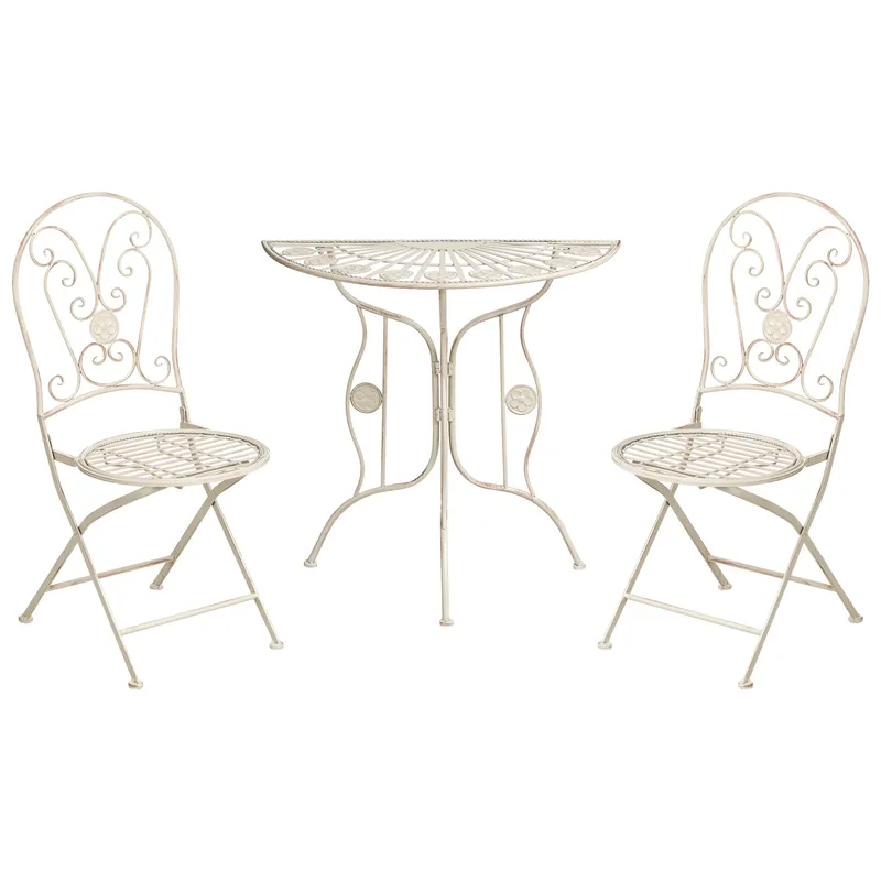 Caféset utomhus Fällbar Coggia Järn - Beige — Beige