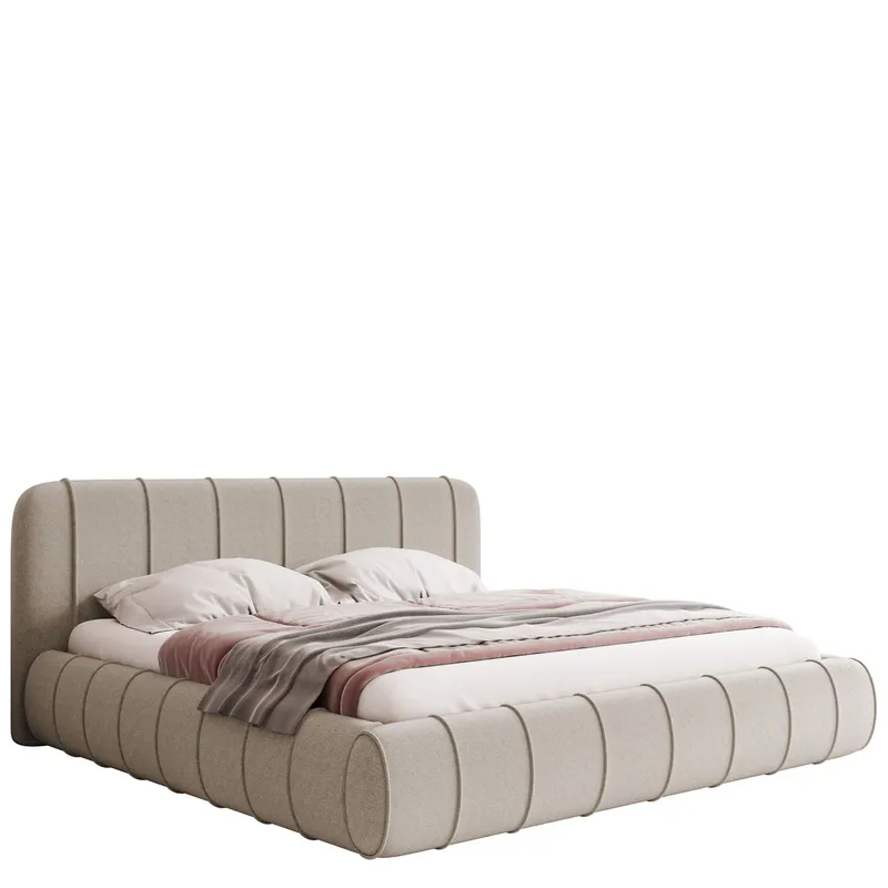 Calrosin Sängram 140x200 cm med Förvaring - Beige — Beige