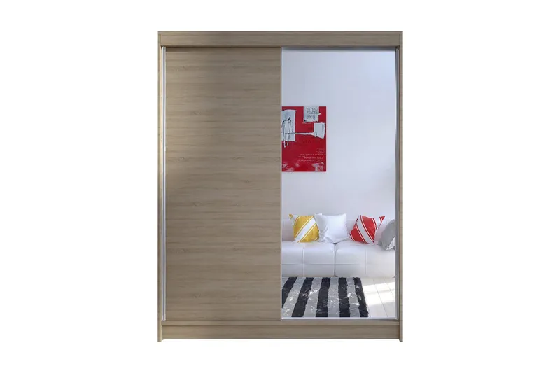 Camino Garderob 150x58x200 cm LED-belysning - Brun — Brun