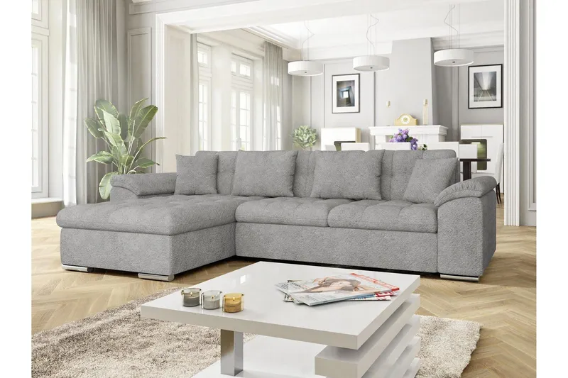 Camior Bäddsoffa m. Divan 3-sits - Vit/Svart — Vit/Svart