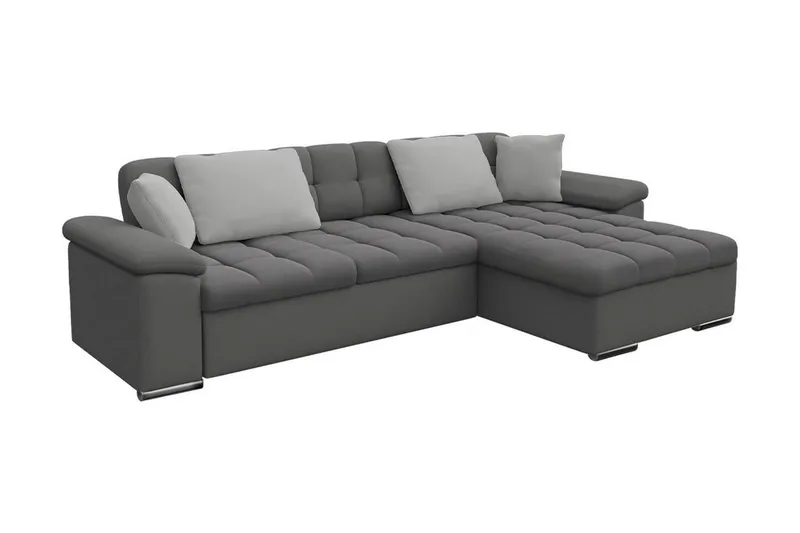 Camior Bäddsoffa m. Divan Förvaring 3-sits 227x129 - Grå (Art.nr 1592674) — Grå