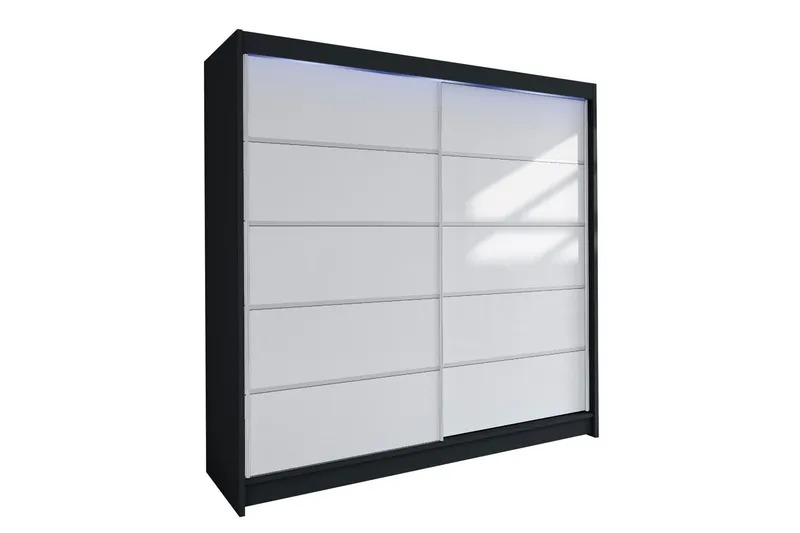 Canderbury Garderob 180x215 cm - Svart/Vit (Art.nr 3099985) — Svart/Vit
