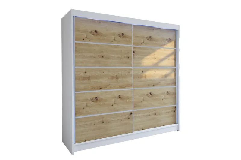 Canderbury Garderob 180x215 cm - Vit/Brun — Vit/Brun