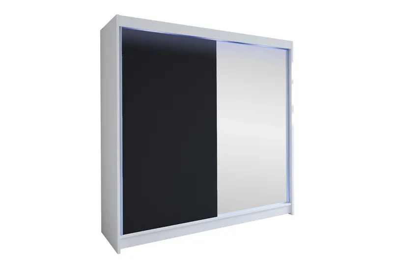 Canderbury Garderob m. Spegel 180x215 cm - Blå — Blå