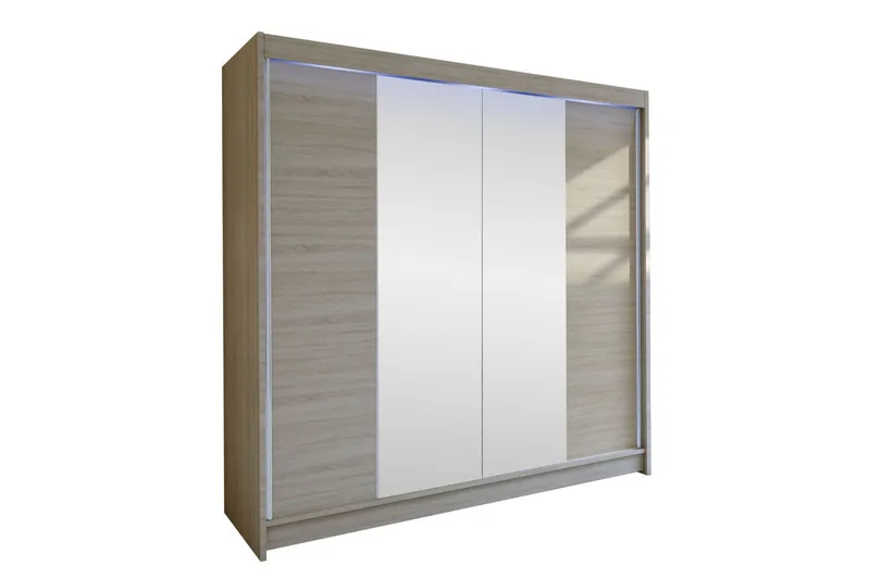 Canderbury Garderob m. Spegel 180x215 cm - Brun (Art.nr 3099976) — Brun